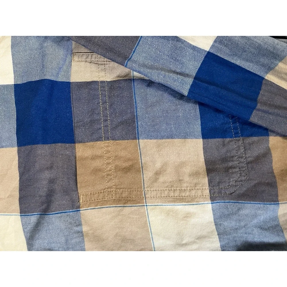 Columbia Mens Blue Tan plaid Shirt Button Down Sz  XL‎ Long Sleeve Cotton